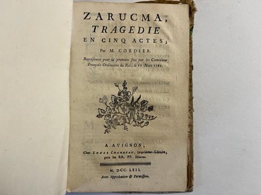 Zarucma. Tragedie en cinq actes - copertina