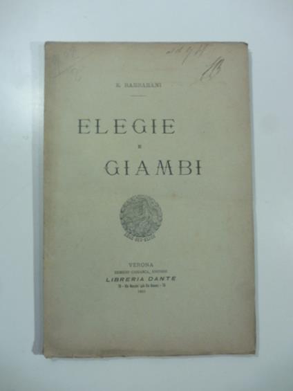 Elegie e giambi - copertina