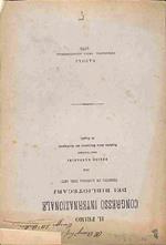 Il primo congresso internazionale dei bibliotecarj tenuto in Londra nel 1877