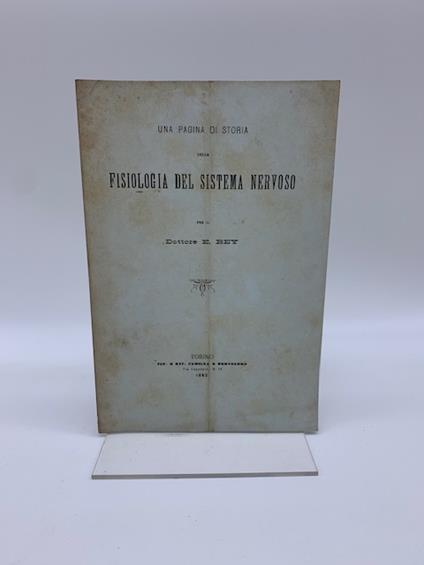 Una pagina di storia della fisiologia del sistema nervoso - copertina