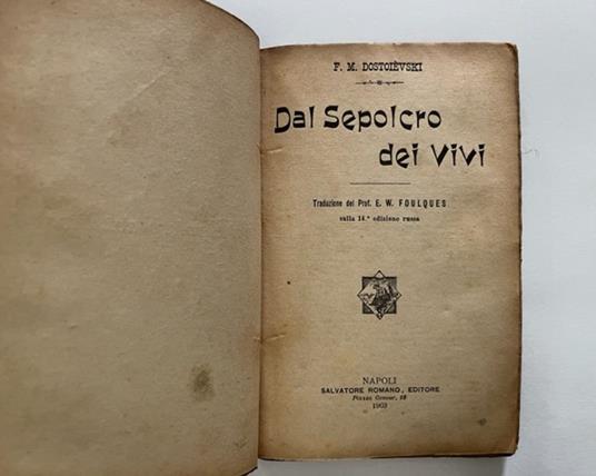 Dal sepolcro dei vivi - copertina
