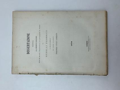 Cenni intorno alla storia dei concimi. Dissertazione - copertina