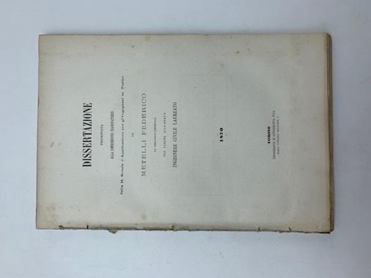 Cenni intorno alla storia dei concimi. Dissertazione - copertina