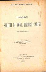Degli scritti di Mons. Isidoro Carini