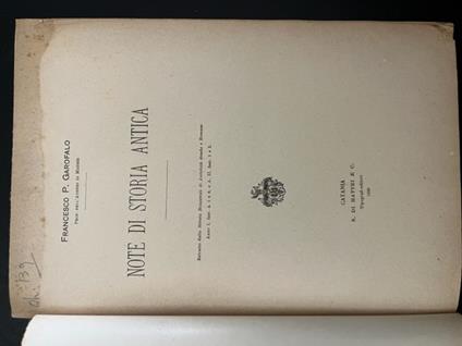 Note di storia antica - copertina