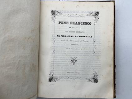 Pene Francesco da Bosconero per essere laureato in Medicina e Chirurgia...Emorragia passiva spontanea - copertina