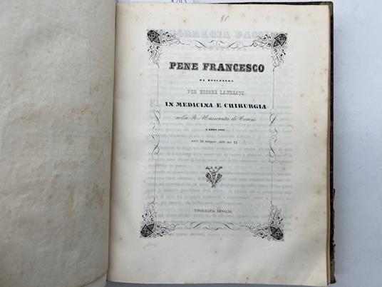 Pene Francesco da Bosconero per essere laureato in Medicina e Chirurgia...Emorragia passiva spontanea - copertina