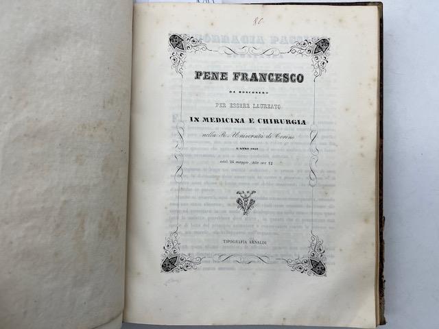 Pene Francesco da Bosconero per essere laureato in Medicina e Chirurgia...Emorragia passiva spontanea
