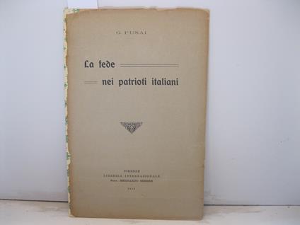 La fede nei patrioti italiani - copertina