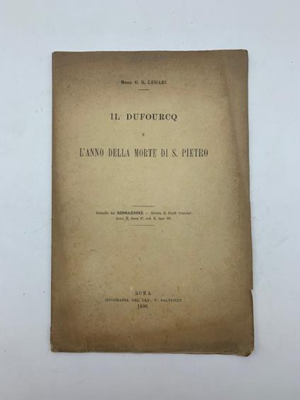 Il Dufourcq e l'anno della morte di San Pietro - copertina