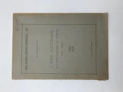 I vini astigiani all'Esposizione di Torino nel 1928 - copertina