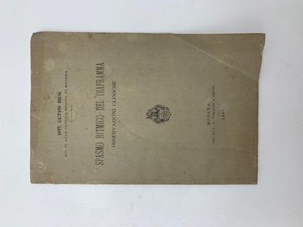 Spasmo ritmico del diaframma. Osservazioni cliniche - copertina