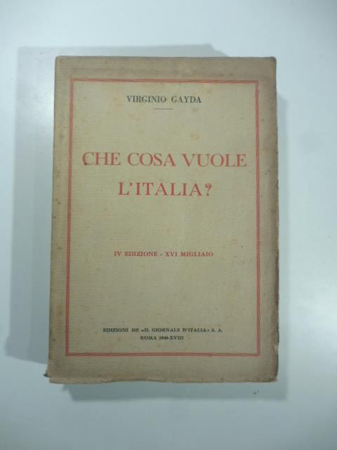 Che cosa vuole l'Italia - copertina