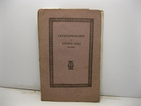 Cento epigrammi - copertina