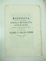 Risposta della signora Angela Benedetta Gherardi all'esposizione pubblicata da' signori padre e figlio Ferri
