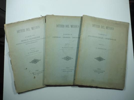 Ditteri del Messico. Memoria. Parte I, II, III - copertina