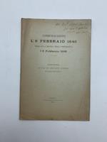 Commemorandosi l'8 febbraio 1848 nell'Aula magna dell'Universita' l'8 febbraio 1898