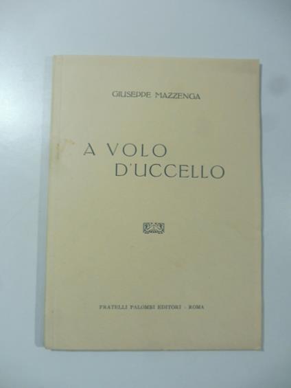 A volo d'uccello - copertina