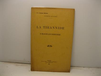 La tirannide di Massimiliano Robespierre - copertina