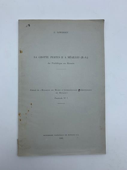 La grotte Pertus II a' Me'ailles (B. - A.) - copertina