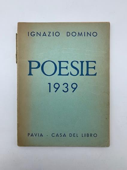 Poesie 1939. Antologia del tempo fascista - copertina