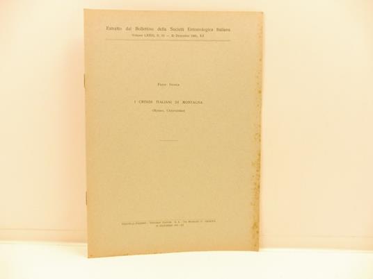 I crisidi italiani di montagna - copertina