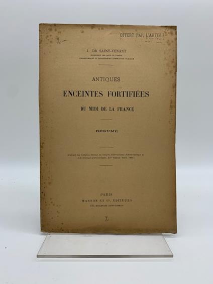 Antiques enceintes fortifiees du Midi de la France. Resume' - copertina