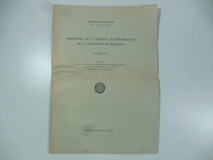 Sphecidae de l'Institut d'entomologie de l'Universite' de Bologne. I. Nyssoninae - copertina