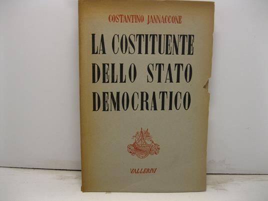 La costituente dello stato democratico - copertina