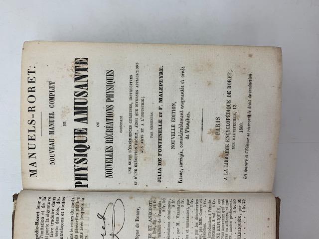 Manuels Roret. Nouveau manuel complet de physique amusante ou Nouvelles recreations physiques