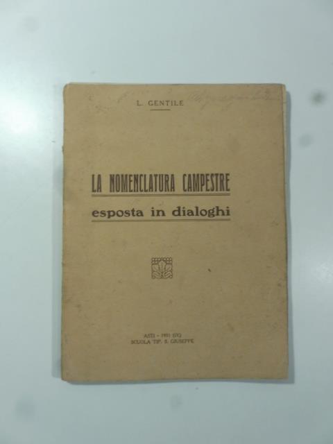 La nomenclatura campestre esposta in dialoghi - copertina