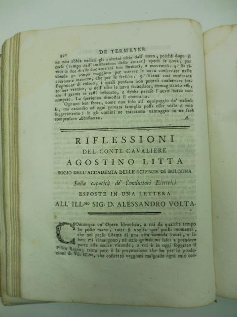 Riflessioni del conte cavaliere Agostino Litta... sulla capacita' de' conduttori elettrici esposte in una lettera all'ill.mo sig. D. Alessandro Volta