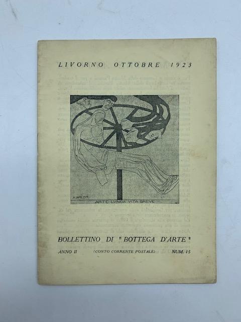 Bollettino di Bottega d'Arte, num. 15, ottobre 1923 [Giacomo Vespignani, Giuseppe Guidi, Mario Puccini] - copertina