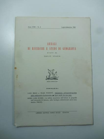 Valutazione antropometrografica della cefalometria fondamentale dei liguri adulti dei due sessi - copertina