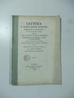 Lettera a Giovanni Rosini... sopra i manoscritti barberiniani commenti alla Divina Commedia di Dante Alighieri