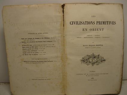 Les civilisations primitives en orient. Chinois - indiens - perses - babyloniens - syriens - egyptiens - copertina
