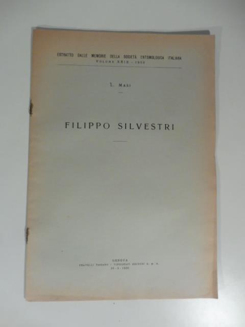 Filippo Silvestri - copertina