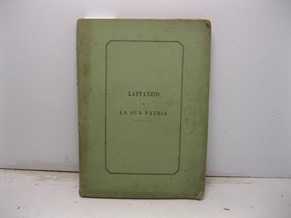 Lattanzio e la sua patria - copertina