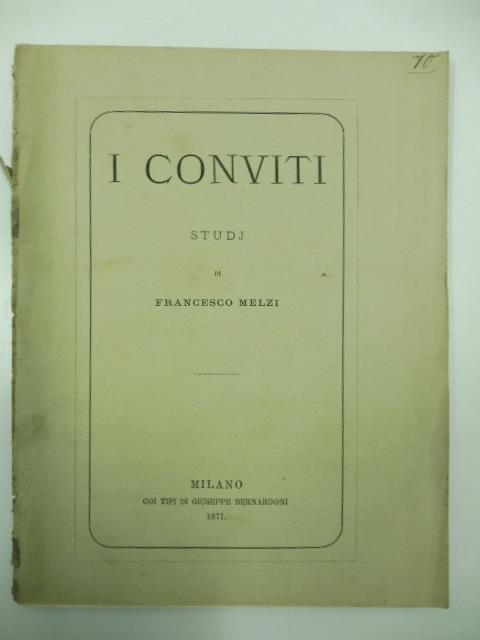 I conviti. Studj - copertina