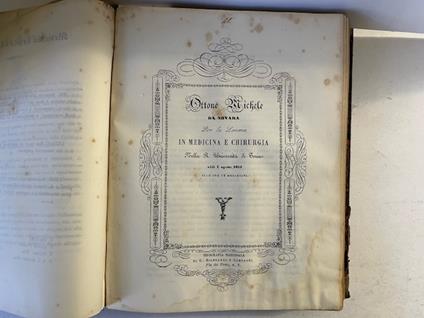 Ottone Michele da Novara per la laurea in Medicina e Chirurgia. Dell'elmintiasi - copertina