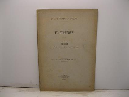 Il Giappone. Cenni geografici e statistici. Estratto dal Bollettino Geografico, vol. XI, fasc. 8-10 - copertina