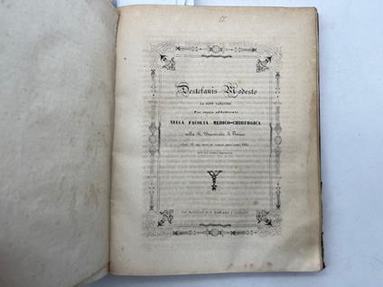 Destefanis Modesto da Pont Canavese per essere addottorato nella Facolta' Medico-Chirurgica. Della tenotomia in generale - copertina