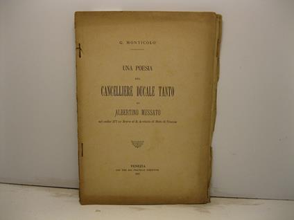 Una poesia del cancelliere ducale Tanto ad Albertino Mussato nel codice 277 ex Brera al R. Archivio di Stato di Venezia - copertina