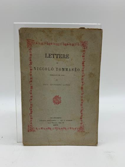 Lettere di Niccolo' Tommaseo - copertina