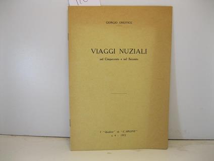 Viaggi nuziali nel Cinquecento e nel Seicento - copertina