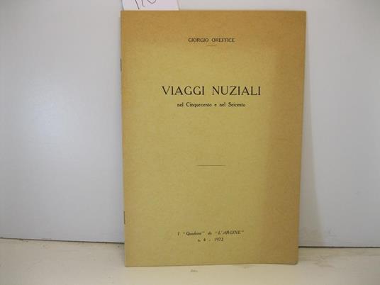 Viaggi nuziali nel Cinquecento e nel Seicento - copertina