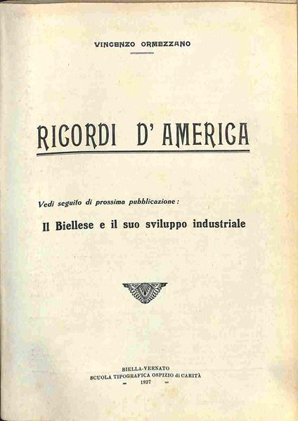 Ricordi d'America - copertina