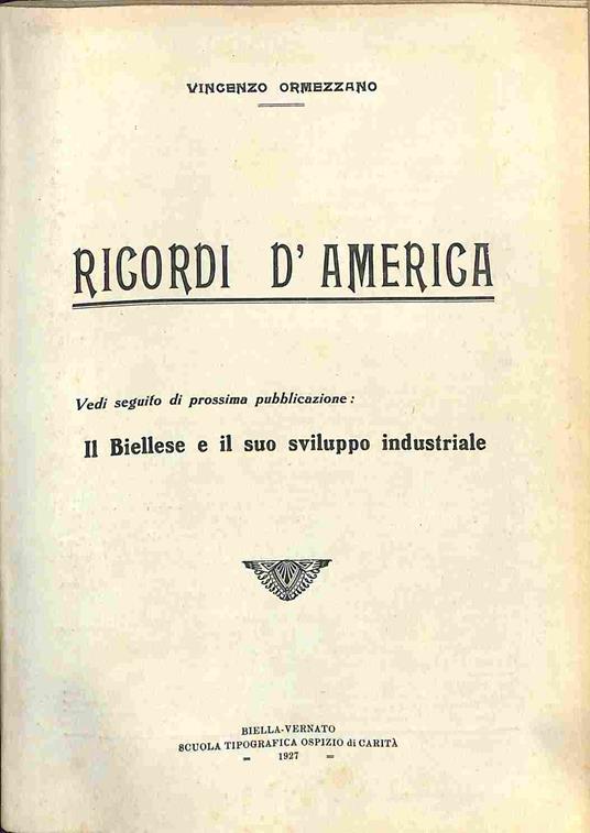 Ricordi d'America - copertina