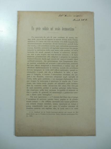 Un prete soldato nel secolo decimosettimo - copertina