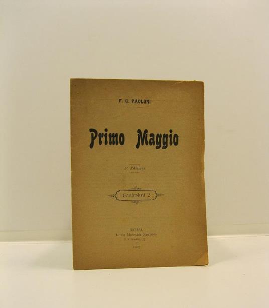 Primo maggio. 5o edizione - copertina